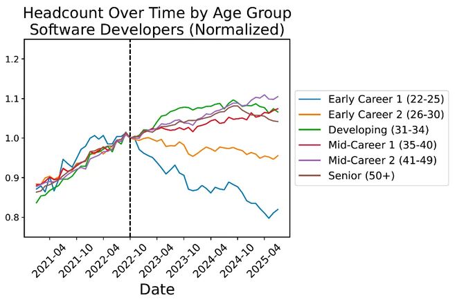 锤：00后20%初级IT岗蒸发AI失业潮来了九游会网站Hinton神预言！斯坦福惊人实(图6)